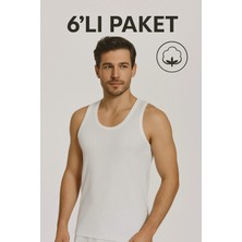 WINNERAIN 6'lı Erkek Atlet Beyaz %100 Pamuk Penye - Beyaz - M