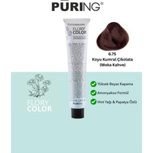 PURING Flory Color Papatya Özlü Amonyaksız Saç Boyası 100ML - 6.75 Koyu Kumral Çikolata (Moka Kahve)