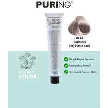 PURING Flory Color Papatya Özlü Amonyaksız Saç Boyası 100ML - 10.13 Platin Bej (Bej Platin Sarı)