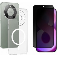 Tekno Grup Honor Magic 8 Lite Kılıf Mika Kamera Korumalı M-Safe Şarj Özellikli Şeffaf Sararmaz Sert Pc London Kapak + Hayalet Ekran Koruyucu