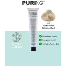 PURING Flory Color Papatya Özlü Amonyaksız Saç Boyası 100ML - 11.0 Ekstra Platin (Ultra Açık Sarı)