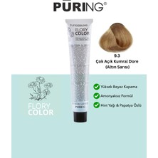 PURING Flory Color Papatya Özlü Amonyaksız Saç Boyası 100ML - 9.3 Çok Açık Kumral Dore (Altın Sarısı)