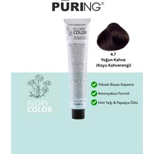PURING Flory Color Papatya Özlü Amonyaksız Saç Boyası 100ML - 4.7 Yoğun Kahve (Koyu Kahverengi)