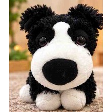 Toys Sevimli Siyah Beyaz Köpek Peluş Oyuncak Yumuşak Hediyelik 20 cm