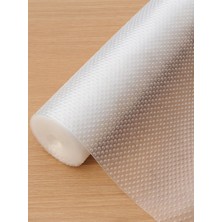 YEB Mutfak Kaydırmaz Şeffaf Raflık Kaymaz Dolap Içi Çekmece Örtüsü Pvc 45X300CM Koruyucu Kalın