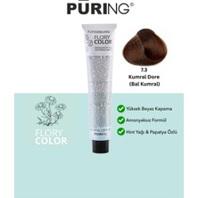 PURING Flory Color Papatya Özlü Amonyaksız Saç Boyası 100ML - 7.3 Kumral Dore (Bal Kumral)