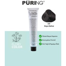 PURING Flory Color Papatya Özlü Amonyaksız Saç Boyası 100ML - 3.0 Koyu Kahve (Koyu Kahverengi)