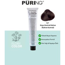 PURING Flory Color Papatya Özlü Amonyaksız Saç Boyası 100ML - 6.7 Koyu Kumral Kahve (Kahve Kumral)