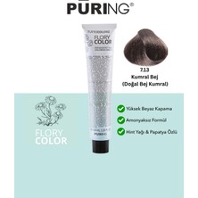 PURING Flory Color Papatya Özlü Amonyaksız Saç Boyası 100ML - 7.13 Kumral Bej (Doğal Bej Kumral)