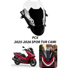 Dekohop Honda Pcx Uyumlu Çift Katlı Spor Tur Camı Şeffaf 2025-2026 Şeffaf