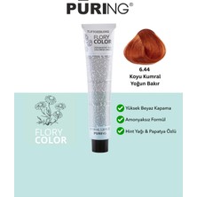 Puring Purıng Flory Color Papatya Özlü Amonyaksız Saç Boyası 100ML - 6.44 Koyu Kumral Yoğun Bakır