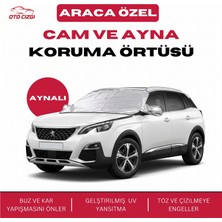 OtoÇizgi Peugeot 3008  Buz ve Kar Önleyici Aynalı Cam Koruma Örtüsü - 4 Mevsim Güneş Korumalı