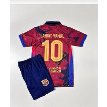 2027 Barcelona Lamine Yamal Yakalı Özel Tasarım Çocuk Forması