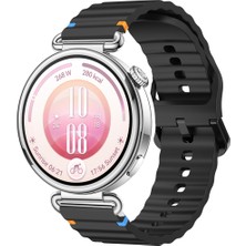 Sneezy Huawei Watch Gt7 41MM Ile Uyumlu Dalga Desenli Tokalı Yumuşak Soft Silikon Kordon