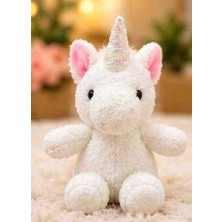 Toys Sevimli Beyaz Unicorn Peluş Oyuncak Pembe Yeleli Mini Tek Boynuzlu At 10 cm