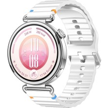 Sneezy Huawei Watch Gt7 41MM Ile Uyumlu Dalga Desenli Tokalı Yumuşak Soft Silikon Kordon