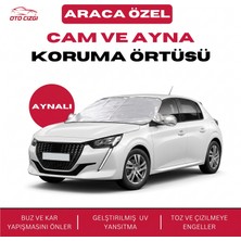 OtoÇizgi Peugeot 208 Buz ve Kar Önleyici Aynalı Cam Koruma Örtüsü - 4 Mevsim Güneş Korumalı