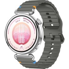 Sneezy Huawei Watch Gt7 41MM Ile Uyumlu Dalga Desenli Tokalı Yumuşak Soft Silikon Kordon