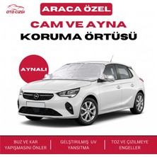 OtoÇizgi Opel Corsa  Buz ve Kar Önleyici Aynalı Cam Koruma Örtüsü - 4 Mevsim Güneş Korumalı