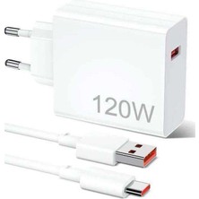 Bin1çeşit 120W Şarj Aleti Hızlı Çift Turbo Şarj Aleti Seti Beyaz