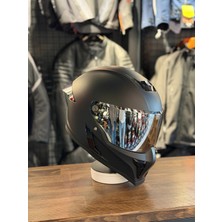 Rivox RX MAT SİYAH KASK ŞEFFAF (+1 AYNA) VİZÖRLÜ