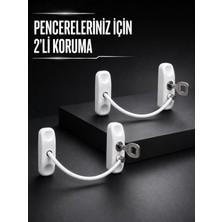 Efnaz Style Beyaz Kablolu Pencere Kilidi 2 Adet Çocuk Koruma ve Pencere Emniyet Aparatı
