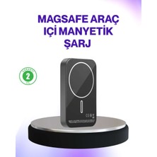 Mıknatıslı Magsafe Uyumlu Araç Tutucu Kablosuz Şarj Destekli