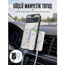 Kablosuz Şarj Aleti Magsafe Araç Içi Manyetik Şarj 15W Ios Uyumlu Yeni Nesil