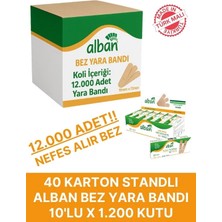 Alban Bez Yara Bandı Toptan Koli 1.200 Paket 10'lu (Toplam 12.000 Adet)