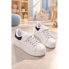 Tonny Black Çocuk Unisex Beyaz Siyah Bağcıklı Rahat Ayakkabı