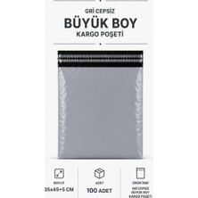 Bin1çeşit Gri Cepsiz Büyük Boy Kargo Poşeti 35X45+5 cm 100 Adet