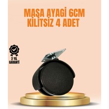 Bin1çeşit 6 cm Kilitsiz Masa Ayağı Tekerleği 4’lü Set Çok Amaçlı