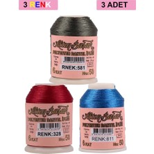 Bin1çeşit 3 Adet Altınbaşak Oya ve Dantel Ipi 20 gr - Royaleks - No: 328 - 811 - 581