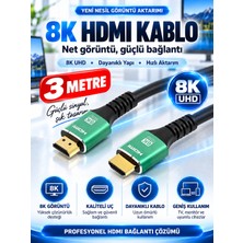 Pemberton 3 Metre 8k Ultra Yüksek Hızlı HDMI 2.1 Kablo 8k UHD 4K 120Hz 48GBPS Hdtv/ Pc/ Dizüstü Bilgisayar ve Oyun / Uyumludur