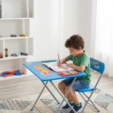 Hot Wheels Lisanslı Katlanabilir Oyun Aktivite ve Çalışma Masası Çocuk Masa Sandalye Seti