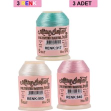Bin1çeşit 3 Adet Altınbaşak Oya ve Dantel Ipi 20 gr - Royaleks - No: 905 - 840 - 317