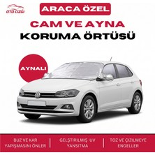 OtoÇizgi Volkswagen Polo Buz ve Kar Önleyici Aynalı Cam Koruma Örtüsü - 4 Mevsim Güneş Korumalı