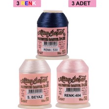 Bin1çeşit 3 Adet Altınbaşak Oya ve Dantel Ipi 20 gr - Royaleks - No: Ş.beyaz - 404 - 530