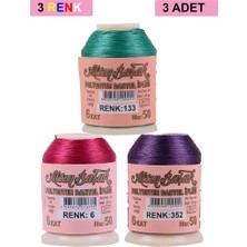 Bin1çeşit 3 Adet Altınbaşak Oya ve Dantel Ipi 20 gr - Royaleks - No: 006 - 352 - 133