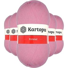 5 Adet Kristal Çift Katlı El Örgü Lif Ipi Pembe K774 - Kartopu Mudanis