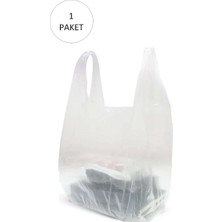 Bin1çeşit Şeffaf Atlet Poşet Küçük Boy 24X43 cm 1 Paket Takriben 300 Adet