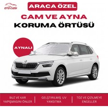 OtoÇizgi Skoda Kamiq Buz ve Kar Önleyici Aynalı Cam Koruma Örtüsü - 4 Mevsim Güneş Korumalı