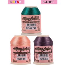 Bin1çeşit 3 Adet Altınbaşak Oya ve Dantel Ipi 20 gr - Royaleks - No: 415 - 970 - 745