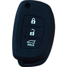 Bin1çeşit Hyundai Tucson Sonata IX35 I20 Santa Fe Elantra Reina Anahtar Uyumlu Silikon Oto Anahtar Kumanda Kabı Kılıf Siyah