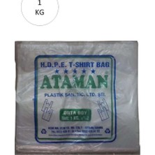 Ataman Kalın Şeffaf Atlet Poşet Orta Boy 27X47 cm 1 kg (1 Paket-Takriben 145 Adet)