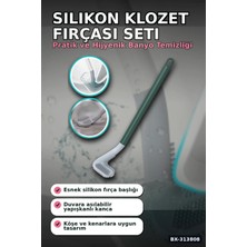 Neva Prime Sopali Tasarim Silikon Klozet Fircasi 41 cm Aski Kancali Banyo Temizlik Seti BX-313808