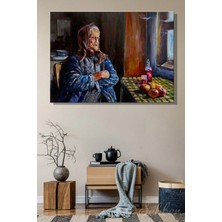 Şehzat Design Yaşlı Bir Kadının Eski Bir Evde Pencereden Dışarı Bakışı Yatay Kanvas Tablo 4252
