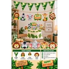 Greatoy 🦁 Safari Temalı Üçgen Flama – Doğum Günü Parti Süsü
