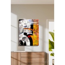 Şehzat Design Dekoratif Dikey Kanvas Tablo Tekli Ev Kafe Ofis Hayri Esmer Geometrik Formlar Gravür 2442