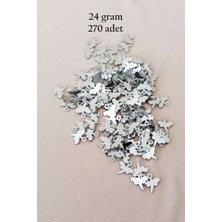 Bin1çeşit Oya Abiye Bileklik Kolye Pleksi Metalik Plastik Pul Gümüş Renk 24 Gram 270 Adet - BNC563